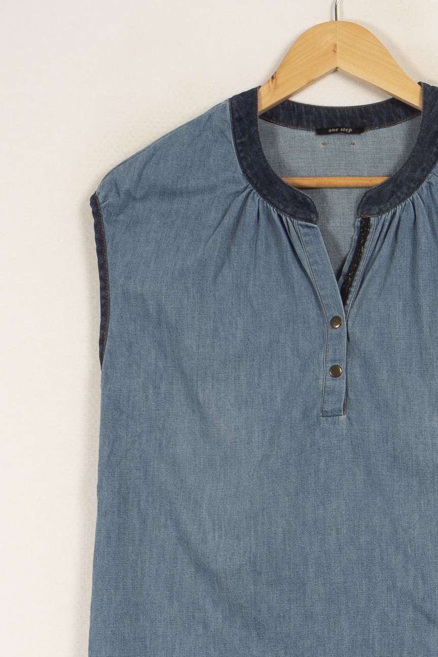 Top bleu effet jean - Taille S/36 - Image 3