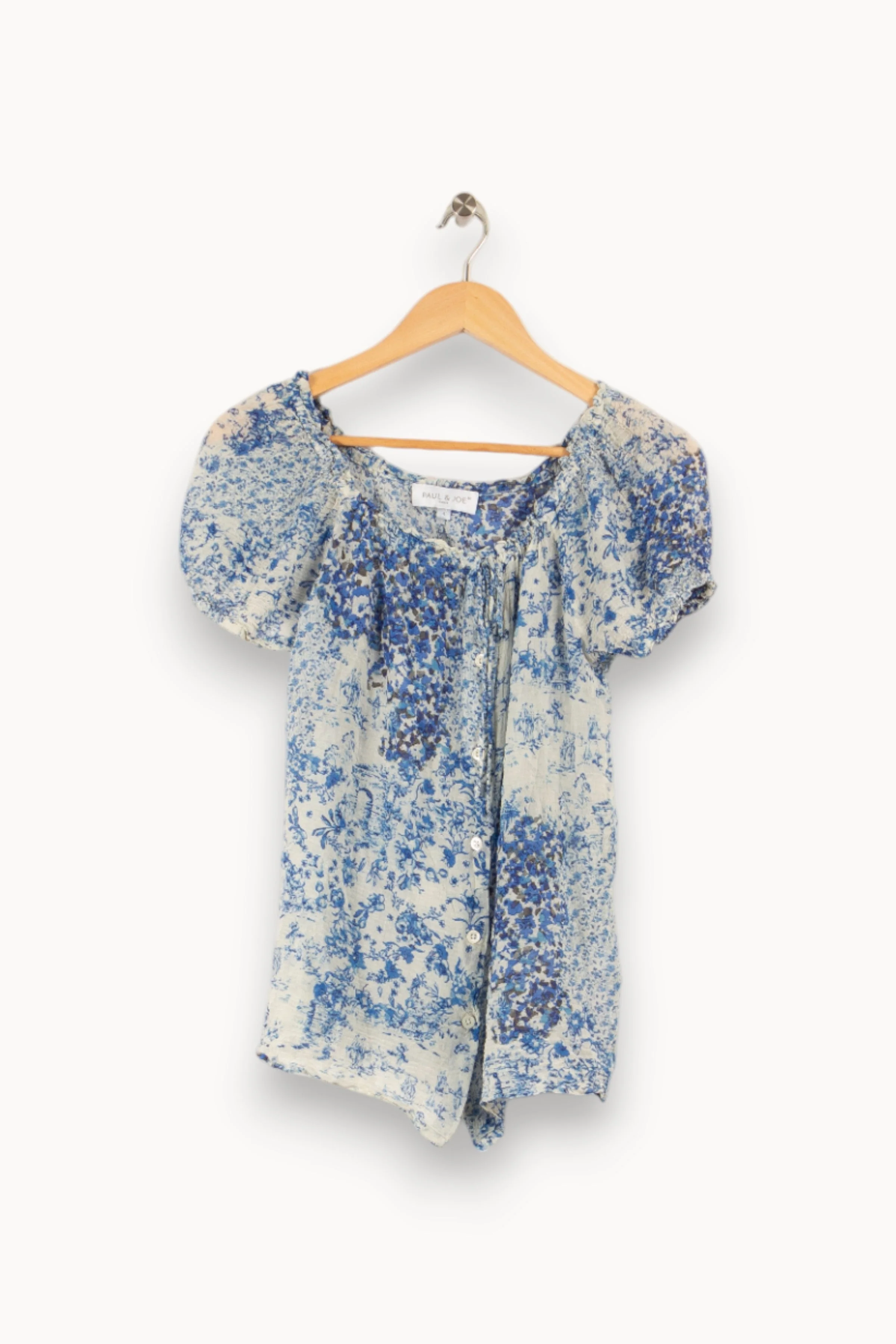 Top bleu et blanc à motifs - Taille S/36 - Image 2