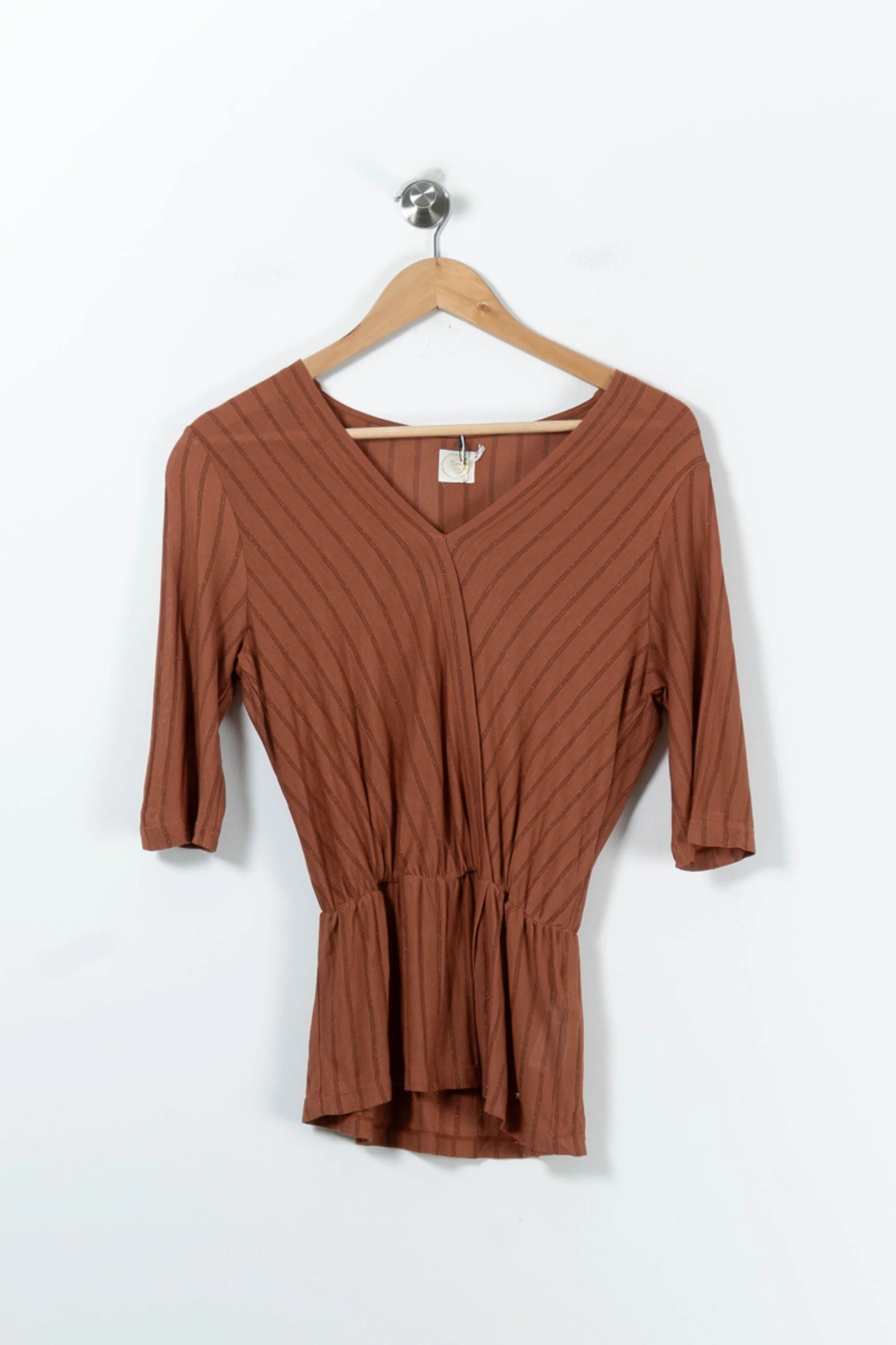 Top marron rayé - Taille S/36 - Image 2