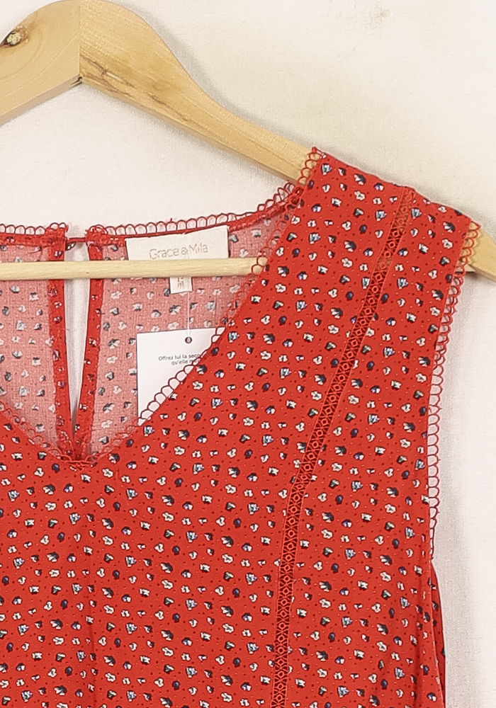Top Sans Manches Rouge - Taille M/38 - Image 3