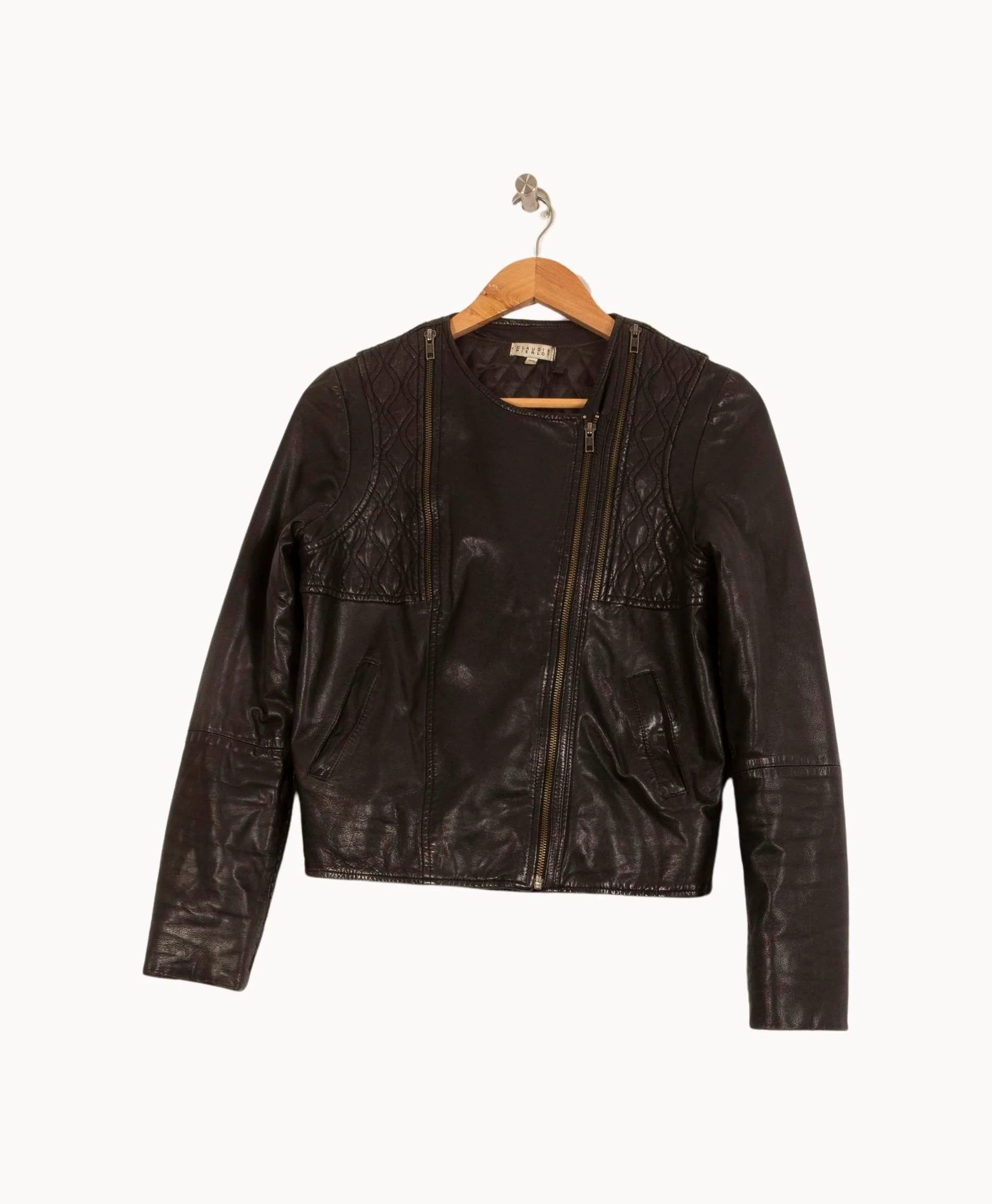 Veste en Cuir Noire - Taille M/38 - Image 2