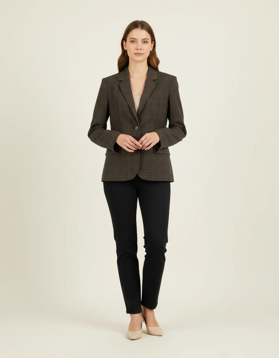 Veste grise à carreaux - Taille S/36