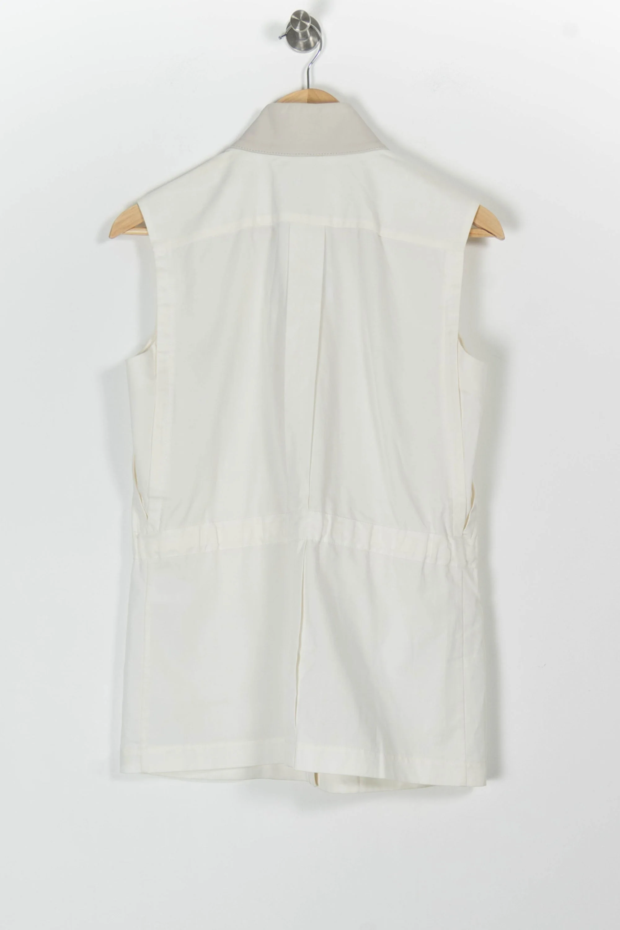 Veste Sans Manches Blanche et Beige - Taille M/38 - Image 4